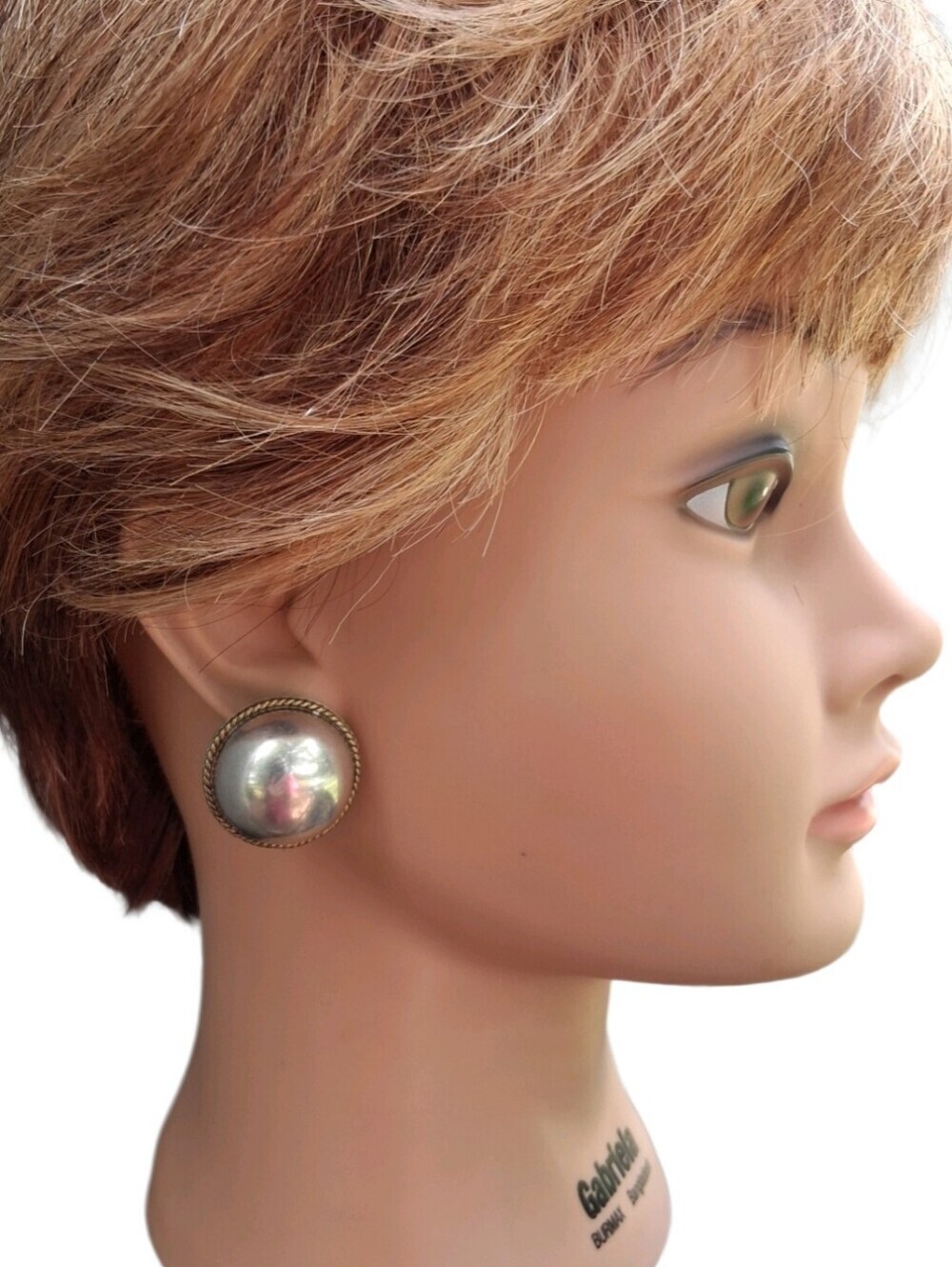 Vintage Taxco Mexico 925 Sterling Silver Rope Dome Clip On Earrings TO-49